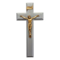 9" Grey Cross with Museum Gold Finish Corpus