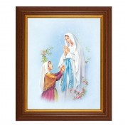 10 1/2" x 12 1/2" Walnut Finish Beveled Frame with 8" x 10" Our Lady of Lourdes Textured Art 10 1/2" x 12 1/2" Walnut Finish Beveled Frame with 8" x 10" Our Lady of Lourdes Textured Art