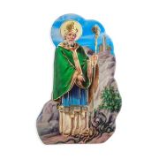 3" Magnetic Resin Statuette of the Saint Patrick in 2D with Gold Highlights (Sold in Inc. of 3)