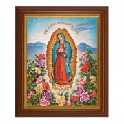 10 1/2" x 12 1/2" Walnut Finish Beveled Frame with 8" x 10" Our Lady of Guadalupe Textured Art 10 1/2" x 12 1/2" Walnut Finish Beveled Frame with 8" x 10" Our Lady of Guadalupe Textured Art