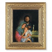 12 1/2" x 14 1/2" Ornate Gold Leaf Antique Frame with 8" x 10" The Holy Family Print