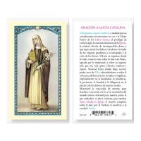 25pk - Oraicion A Santa Catalina Laminated Holy Card Pk 25