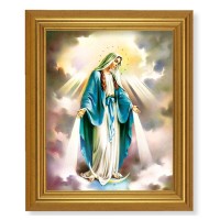 10" x 12" Gold Leaf Finish Beveled Frame with 8" x 10" Our Lady of Grace Textured Art