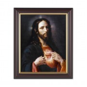 10" x 12" Walnut Frame with Gold Inside Lip and a 8" x 10" Ponce: Sacred Heart Print
