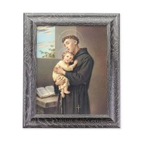 10 1/2" x 12 1/2" Grey Oak Finish Frame with an 8" x 10" Saint Anthony Print