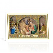 Nativity Scene Framed Images with One Angel Christmas Greeting Cards Boxed