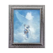 10 1/2" x 12 1/2" Grey Oak Finish Frame with an 8" x 10" Christ Welcoming Child Print