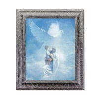 10 1/2" x 12 1/2" Grey Oak Finish Frame with an 8" x 10" Christ Welcoming Child Print