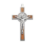 3 " St Benedict Crucifix with Wood Laminate Inlay