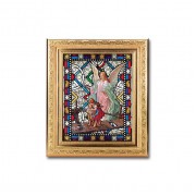 8 1/4" x 10 1/4" Gold Ornate Frame with a 6" x 8" Guardian Angel Textured Glass Artwork