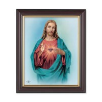 10" x 12" Walnut Frame with Gold Inside Lip and a 8" x 10" Sacred Heart of Jesus Print 10" x 12" Walnut Frame with Gold Inside Lip and a 8" x 10" Sacred Heart of Jesus Print