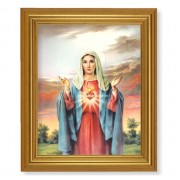 10" x 12" Gold Leaf Finish Beveled Frame with 8" x 10" Immaculate Heart of Mary Textured Art