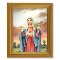 10" x 12" Gold Leaf Finish Beveled Frame with 8" x 10" Immaculate Heart of Mary Textured Art 10" x 12" Gold Leaf Finish Beveled Frame with 8" x 10" Immaculate Heart of Mary Textured Art