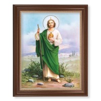 13 1/2" x 16 9/16" Walnut Finished Frame with 11" x 14" Saint Jude Textured Art