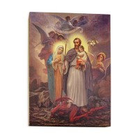7 1/2" x 10" Saint Joseph terror of Demons Gold Embossed Wood Plaque 7 1/2" x 10" Saint Joseph terror of Demons Gold Embossed Wood Plaque