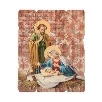 11 1/4" x 14" Nativity Holy Family Large Vintage Wooden Plaque with Hanger