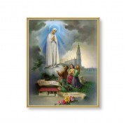 11" x 14" Gold Plaque Frame with a Our Lady of Fatima Print