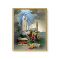 11" x 14" Gold Plaque Frame with a Our Lady of Fatima Print