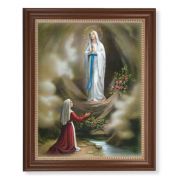 13 1/2" x 16 9/16" Walnut Finished Frame with 11" x 14" Our Lady of Lourdes Textured Art