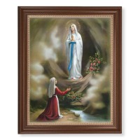 13 1/2" x 16 9/16" Walnut Finished Frame with 11" x 14" Our Lady of Lourdes Textured Art
