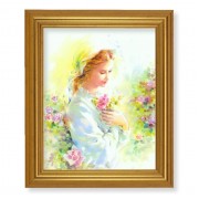 10" x 12" Gold Leaf Finish Beveled Frame with 8" x 10" Mystical Rose Textured Art