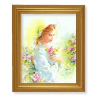 10" x 12" Gold Leaf Finish Beveled Frame with 8" x 10" Mystical Rose Textured Art