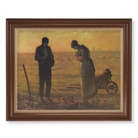 13 1/2" x 16 9/16" Walnut Finished Frame with 11" x 14" Millet: The Angelus Textured Art