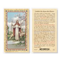 25pk - Comfort For Those Who Mourn  Gold Stamped Laminated Holy Card  Pk 25