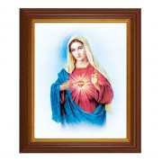 10 1/2" x 12 1/2" Walnut Finish Beveled Frame with 8" x 10" Immaculate Heart of Mary Textured Art 10 1/2" x 12 1/2" Walnut Finish Beveled Frame with 8" x 10" Immaculate Heart of Mary Textured Art