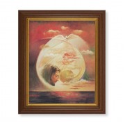 10 1/2" x 12 1/2" Walnut Finish Beveled Frame with 8" x 10" Segura: Trinity Textured Art