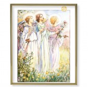11" x 14" Gold Plaque Frame with a Three Angels Print