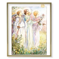 11" x 14" Gold Plaque Frame with a Three Angels Print