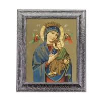 10 1/2" x 12 1/2" Grey Oak Finish Frame with an 8" x 10" Our Lady of Perpetual Help Print