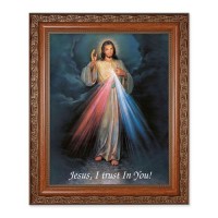 10" x 12" Ornate Wood Frame with an 8" x 10" Divine Mercy Print