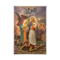 10pk - 2" x 3" Saint Joseph-Terror of Demons Magnetic Laminated Plaque. (Inc. of 10)