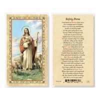25pk - Safely Home - Good Shepherd  Gold Stamped Laminated Holy Card  Pk 25