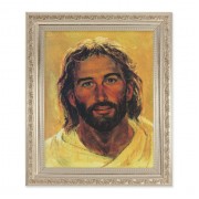 10" x 12" Ornate Silver Frame with a Hook: Head of Christ Print