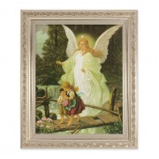 10" x 12" Ornate Silver Frame with a Guardian Angel Print