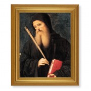 10" x 12" Gold Leaf Finish Beveled Frame with 8" x 10" Saint Benedict Textured Art