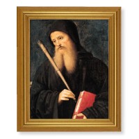 10" x 12" Gold Leaf Finish Beveled Frame with 8" x 10" Saint Benedict Textured Art