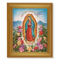 10" x 12" Gold Leaf Finish Beveled Frame with 8" x 10" Our Lady of Guadalupe Textured Art