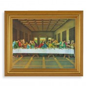 10" x 12" Gold Leaf Finish Beveled Frame with 8" x 10" The Last Supper Textured Art