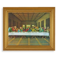 10" x 12" Gold Leaf Finish Beveled Frame with 8" x 10" The Last Supper Textured Art