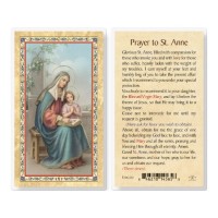 25pk - Saint Anne - Prayer Obtain Favor Gold Stamped Laminated Holy Card  Pk 25