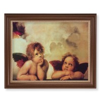 13 1/2" x 16 9/16" Walnut Finished Frame with 11" x 14" Raphael: Sistine Angels Textured Art