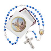6MM Blue Glass St. Michael Rosary
