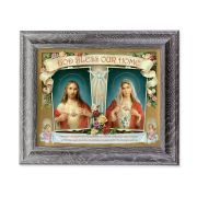 10 1/2" x 12 1/2" Grey Oak Finish Frame with an 8" x 10" Sacred Hearts House Blessing Print