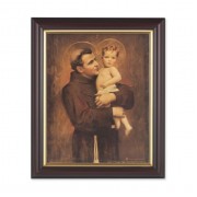 10" x 12" Walnut Frame with Gold Inside Lip and a 8" x 10" St. Anthony with Jesus Print