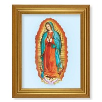 10" x 12" Gold Leaf Finish Beveled Frame with 8" x 10" Our Lady of Guadalupe Textured Art
