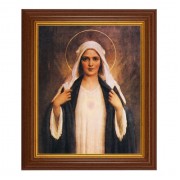 10 1/2" x 12 1/2" Walnut Finish Beveled Frame with 8" x 10" Immaculate Heart of Mary Textured Art 10 1/2" x 12 1/2" Walnut Finish Beveled Frame with 8" x 10" Immaculate Heart of Mary Textured Art